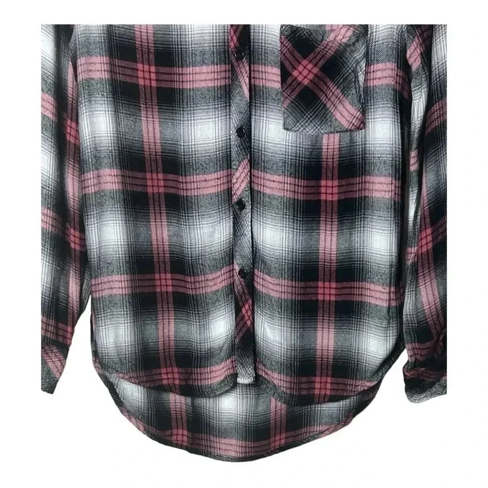 1498. RAILS HUNTER LONG SLEEVE‎ BUTTON UP TOP SIZE XSMALL PINK/BROWN/WHITE - Picture 6 of 11